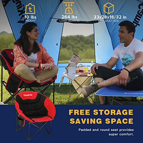 KingCamp Oversized XL Camping Chair, Heavy Duty 500lbs Folding Couch for Adults