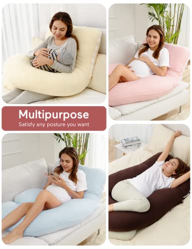 Momcozy Pregnancy Pillows for Sleeping, U Shaped Full Body Maternity Pillow with Removable Cover - Support for Back, Legs, Belly