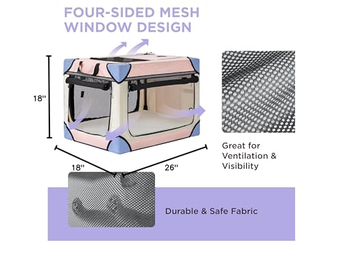 Lesure Soft Collapsible Dog Crate - 42 Inch Portable Travel Crate for Extra Large Dogs Indoor & Outdoor