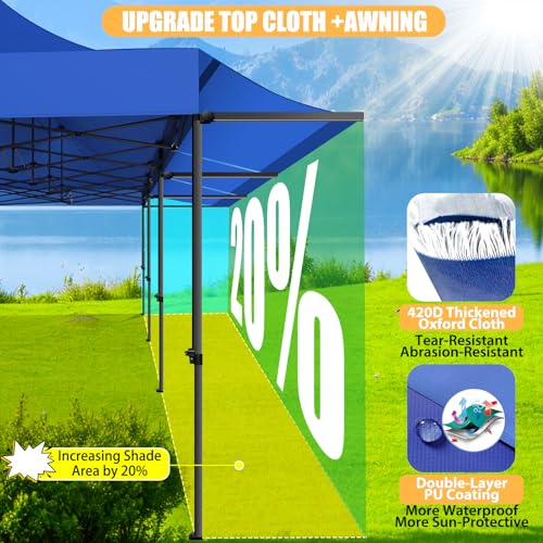 COBIZI 10x10 Pop Up Canopy Tent with Awning