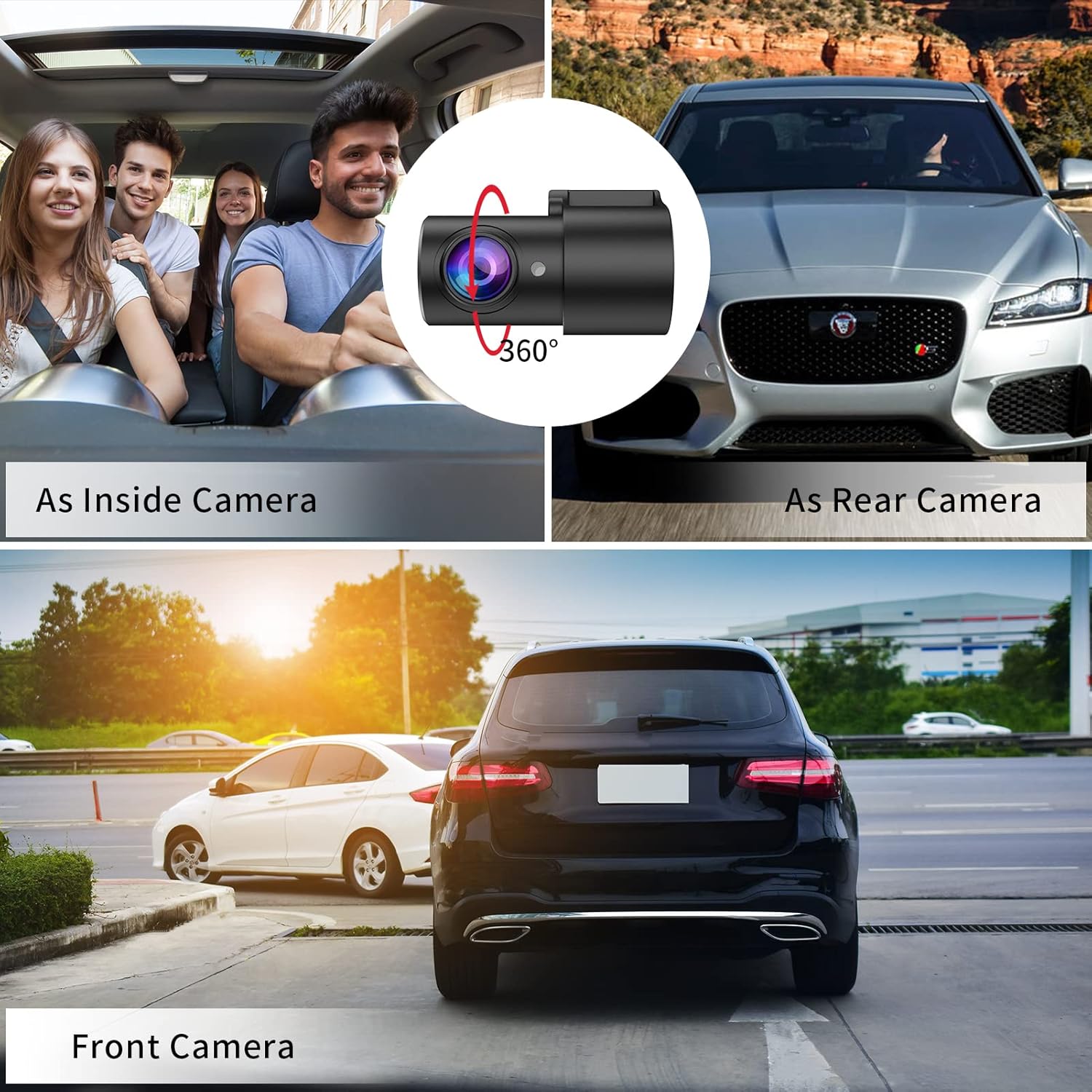 Spedal All-in-one NaviCam - Dash Cam with Navigation, Compatible with Wireless Carplay/Android Auto, FM Transmitter, 1080P Front and Rear Cameras