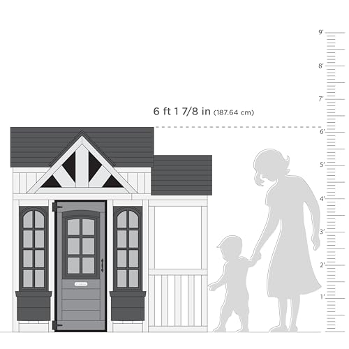 KidKraft Lantana Lane Outdoor Wooden Playhouse with Kitchen and Flap Door