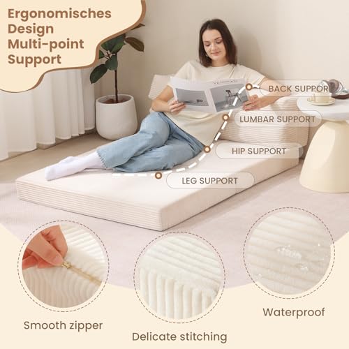 Folding Sofa Bed, Convertible Sleeper Chair with Pilow Foldable Matress