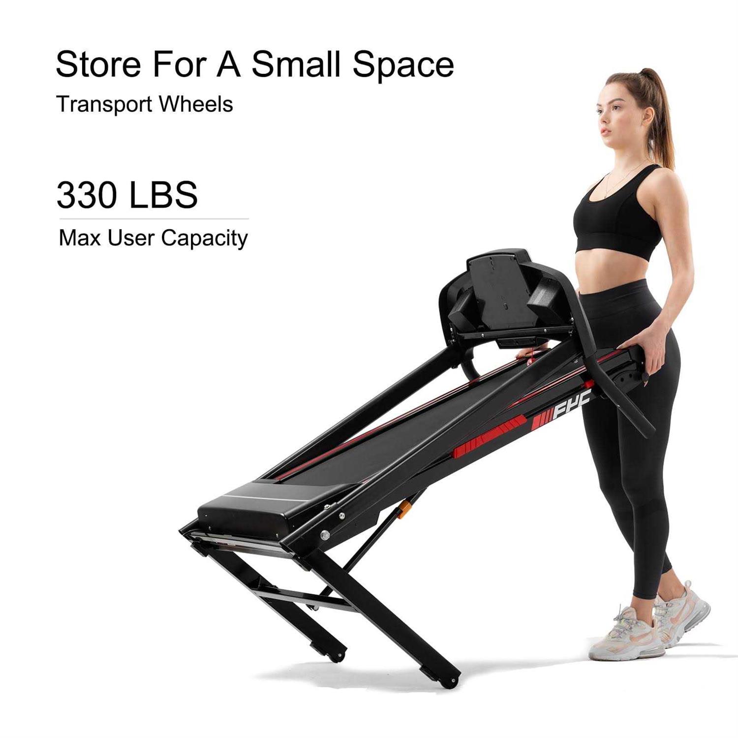 Fyc 3.5hp 330 LBS Weight Capacity Folding Treadmill with Incline Portable Electric Treadmill for Home Running Walking Jogging Exercise w/ 12 Preset