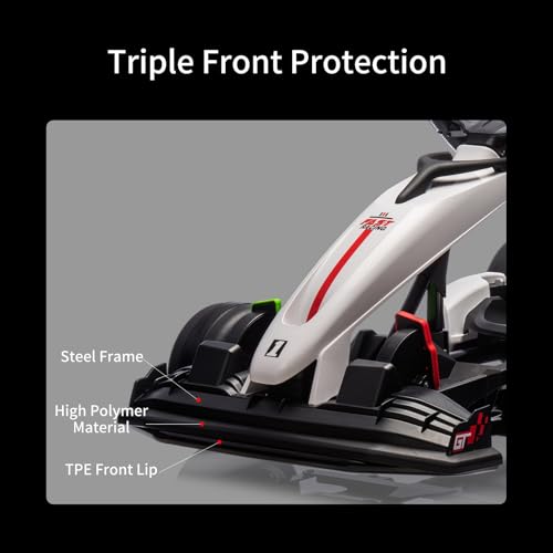 24V Electric Drift Kart for Kids, Ride Car with Adjustable Seat & 8.5MPH Speed, EVA Silent Wheels, Parent-Safety Certified Ride-On Toy