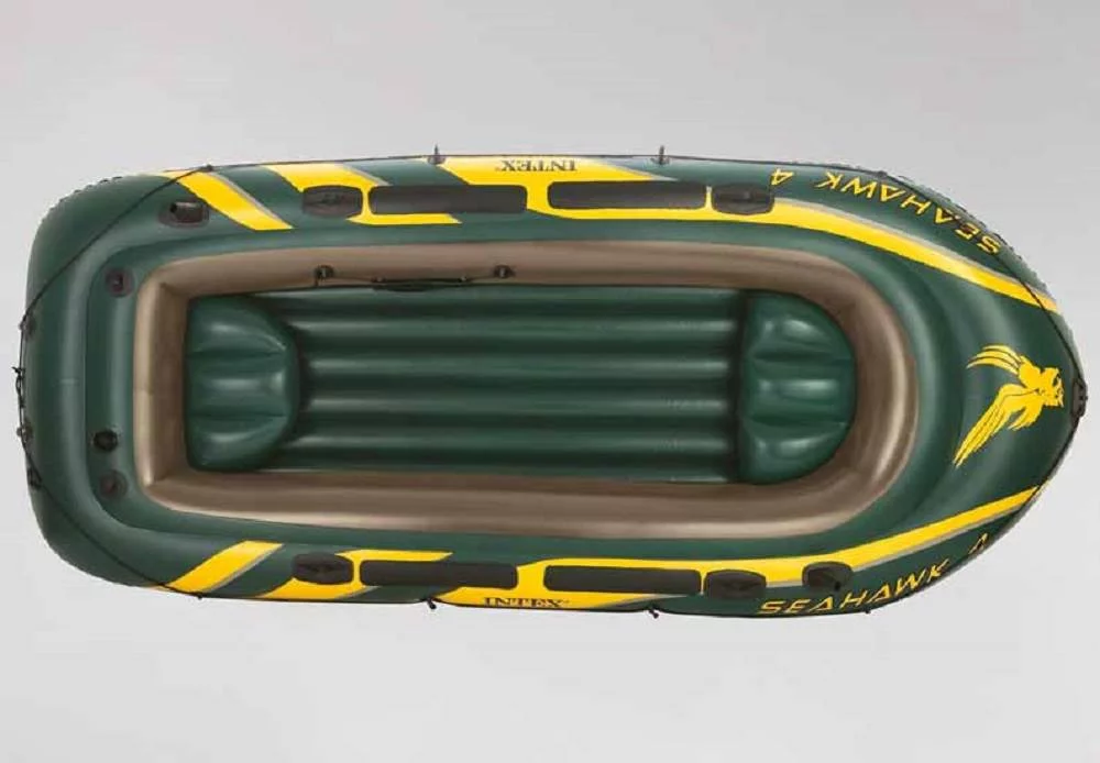 Intex Seahawk 4 Inflatable 4 Person Boat Raft Set with Oars & Air Pump (2 Pack)