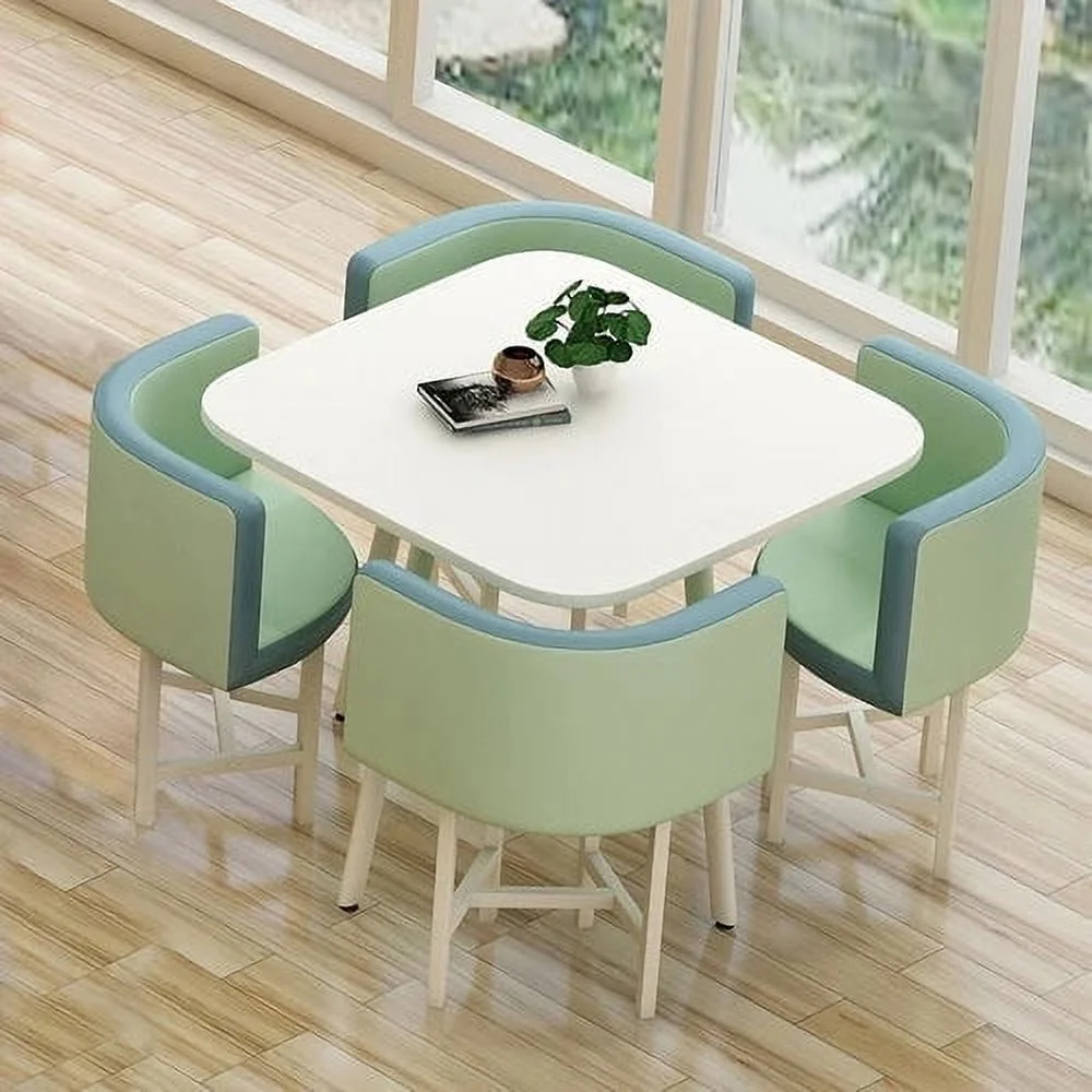 Dining Table Set 4 Chairs Office Reception Seat Suits Negotiation Table Casual Visitor Round Table Visitor Office Desk Chair Set
