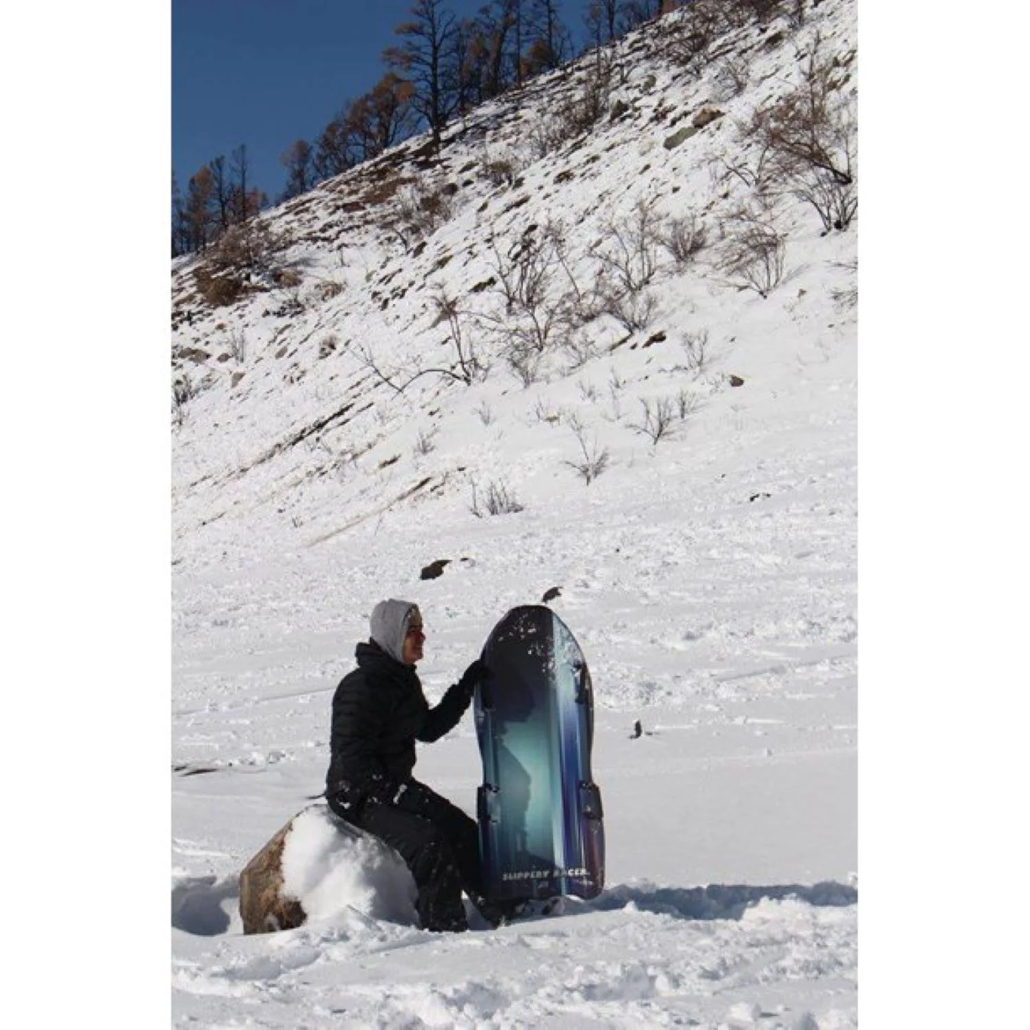 Slippery Racer Downhill Falcon Kids Foam Toboggan Snow Sled, Blue (2 Pack)