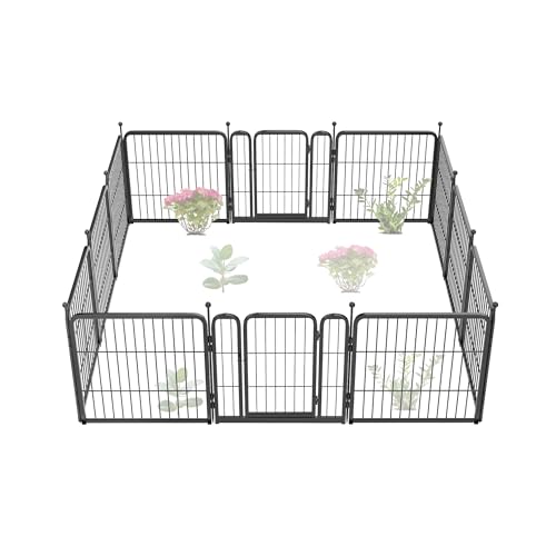 FXW Garden Fence 40in(H) x 36.0ft(L), 16 Panels Decorative Dog Fence Outdoor for The Yard – Heavy Duty Metal Animal Barrier for Dog and Rabbit
