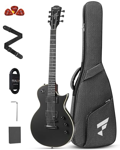FLP350 Electric Guitar, 39" Solid Body Electric Guitar, Electric Guitar Kit with Dual Humbuckers, Mahogany Neck, Matte Finish, 22 Frets