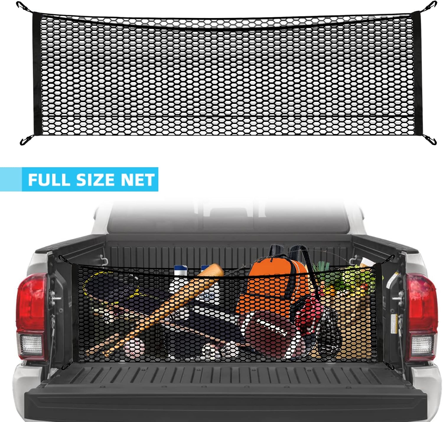 Double-Layer High Elastic Car Rear Cargo Net for SUV Car Trunk Net Organizer, Automotive Cargo Nets