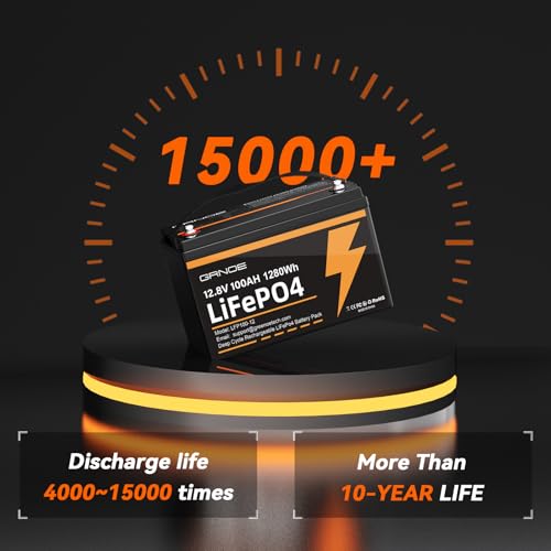 12V 100Ah LiFePO4 Battery Group 31 With Built-in 100A BMS, 15000 Deep Cycles Rechargeable Lithium Battery Prefect for Solar System, Rvs, Marine, Vans
