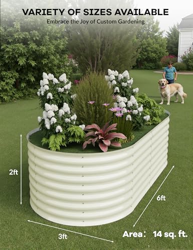 10x4x1.5ft Raised Garden Bed,Galvanized Raised Planter Boxes Outdoor with Easy Assembly, Large Garden Bed for Vegetables, Fruits, Flower