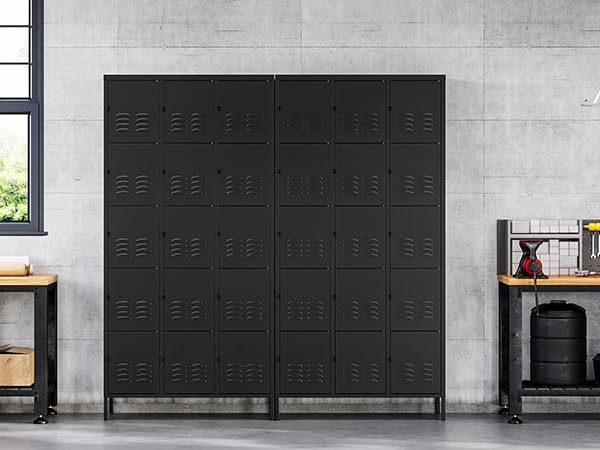 72" Metal Locker for Employees 3 Doors Blue Steel Storage Locker for Office, School, Gym - Metal Storage Cabinets for Home, Office, Gym, School
