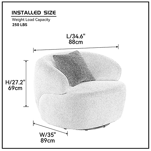 Swivel Sofa Chair for Living Room, Lazy Boy Chair, Round Barrel Chair, Comfy Club Chairs