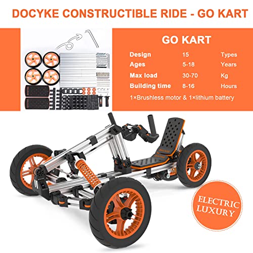 Electric Go Kart Constructibles Over 15 Electric Vehicles Battery Powered for Boys and Girls Kids Electric Ride on Cars Best Gifts for 5 to 18 Year
