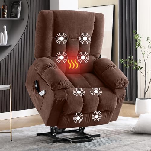 Power Lift Recliner Chair with Vibration Massage and Lumbar Heating for Elderly