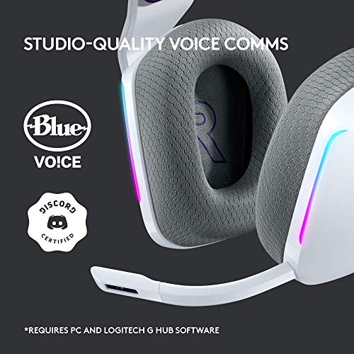 Logitech G733 Lightspeed Wireless Gaming Headset, Suspension Headband, Lightsync RGB, Blue VO!CE Mic, PRO-G Audio – Black, Gaming Headset Wireless