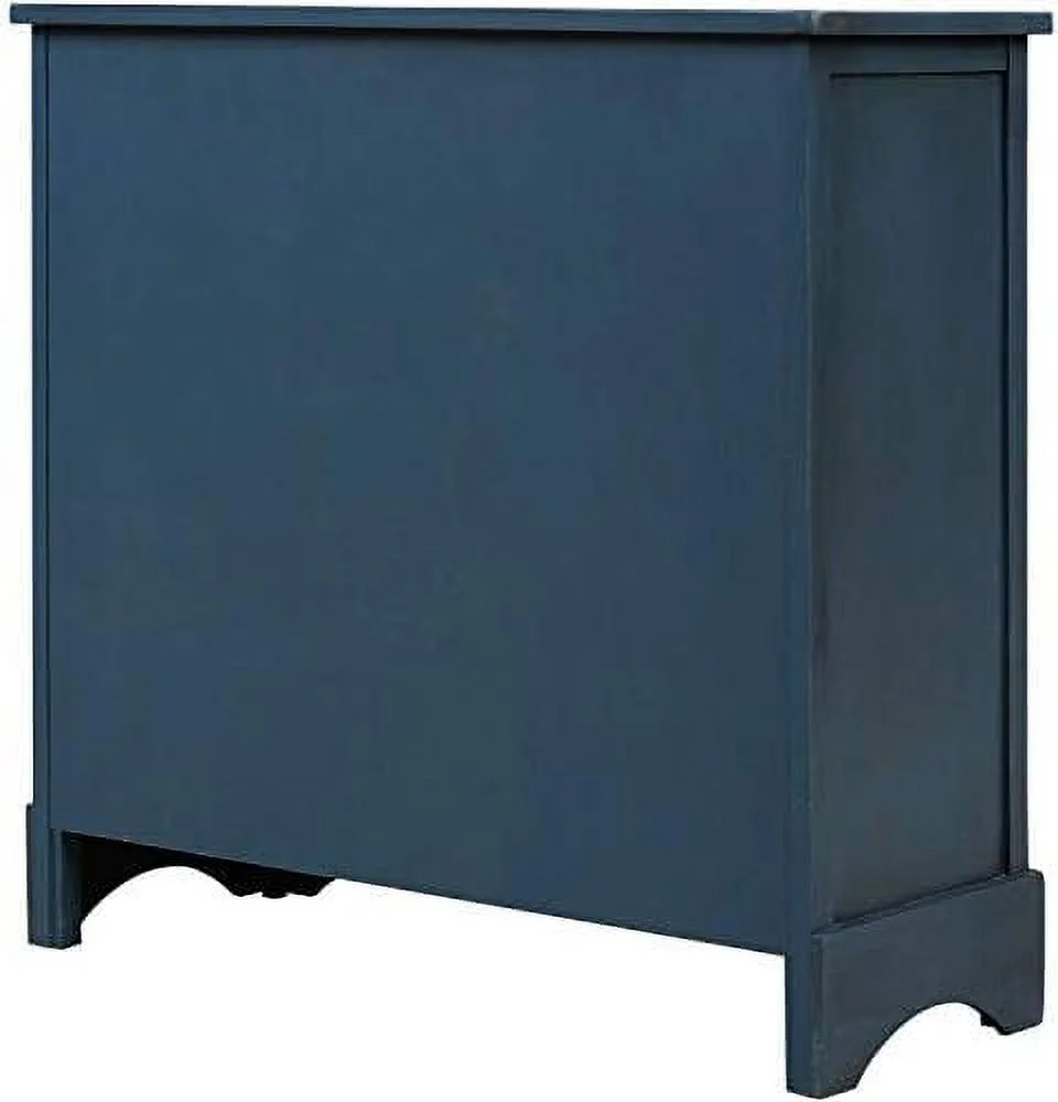 HOOMHIBIU Farmhouse Wicker  Cabinet with 2 Drawers and 4 Baskets  Living Room Bedroom Wooden Chest of Drawers  Fully Assembled  28" W x 11.8"