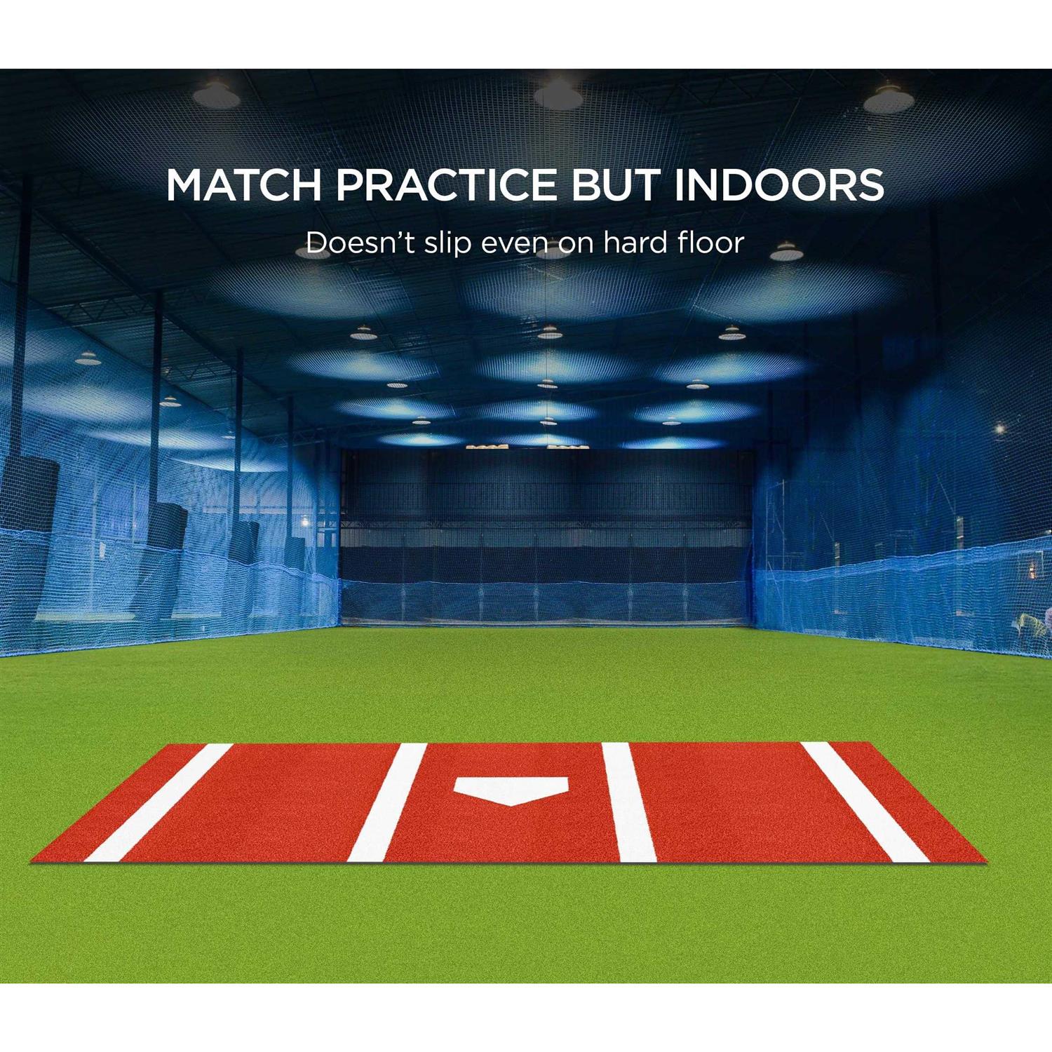 ZivPlay Batting Mat Baseball Hitting Mat 12 x 6 Regulation Size Turf Batters Box Mat with Home Plate and Anti Fade Turf for Baseball Softball