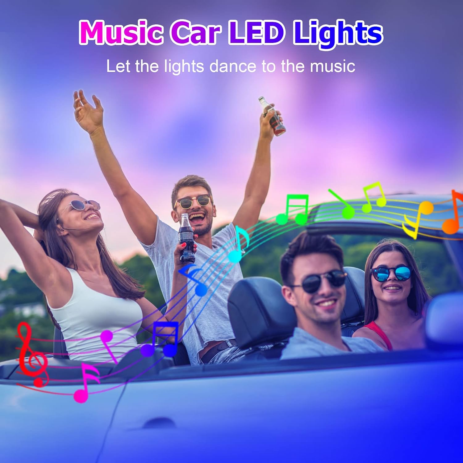 Interior Car Lights, WEBUPAR Car Accessories 10 in 1 Car LED Strip Lights with APP Control, 236 inches Fiber Optic