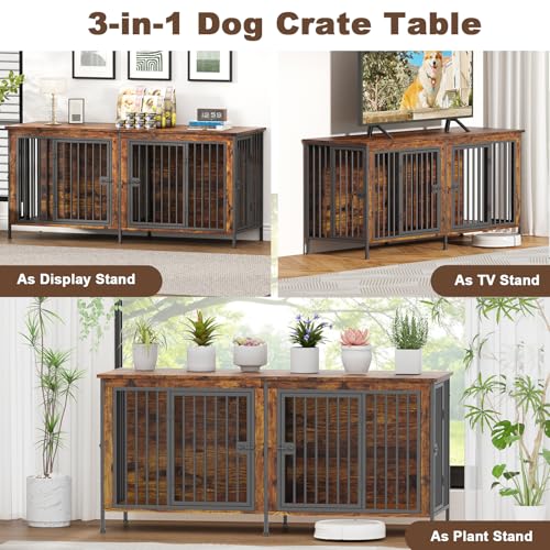 EasyCom 39.96" XL Wooden Large Dog Crate Furniture for Medium and Large Breed