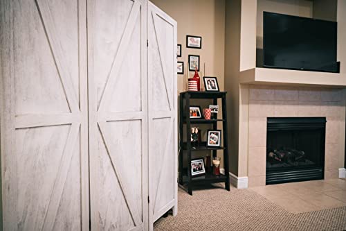 Premium Home Room Divider and Folding Privacy Screens for Partition, Wall dividers, Room Separator, Temporary Wall, Rustic Barnwood (Barnwood X)