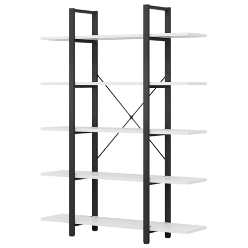 Tribesigns 5-Tier Bookshelf, Vintage Industrial Style Bookcase 72 H x 12 W x 47L Inches, Black