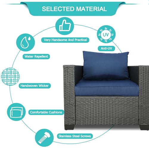 Outdoor Furniture Patio Furniture Sets Conversation Sets Balcony Furniture Outdoor Sectional for Outdoor Indoor Backyard Lawn Garden Porch Poolside