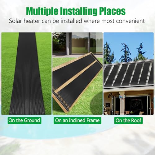 IRONMAX Solar Pool Heater, 2.5 x 16.5 Feet In-Ground/Above-Ground Swimming Pool Heating System, Weatherproof Pool Warmer