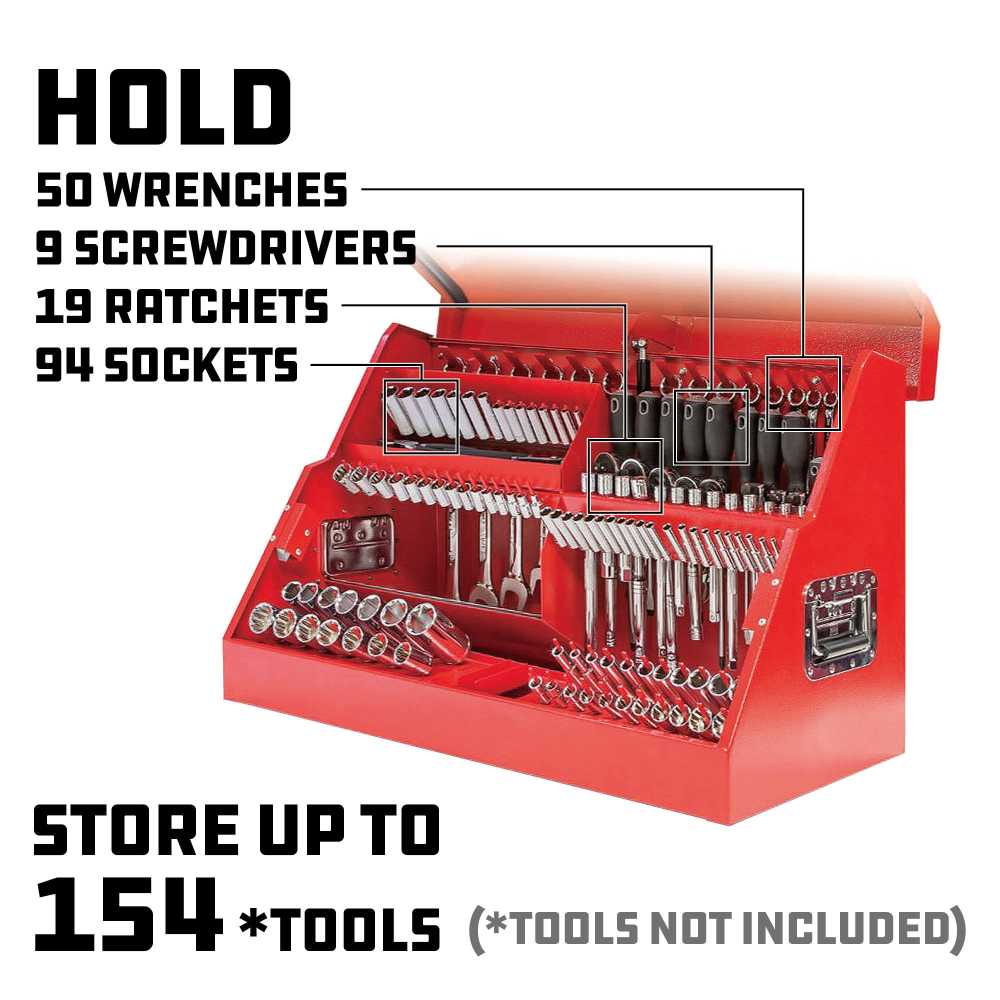 Powerbuilt 26x22 Rapid Box Portable Slant Front Tool Box Red - 642677
