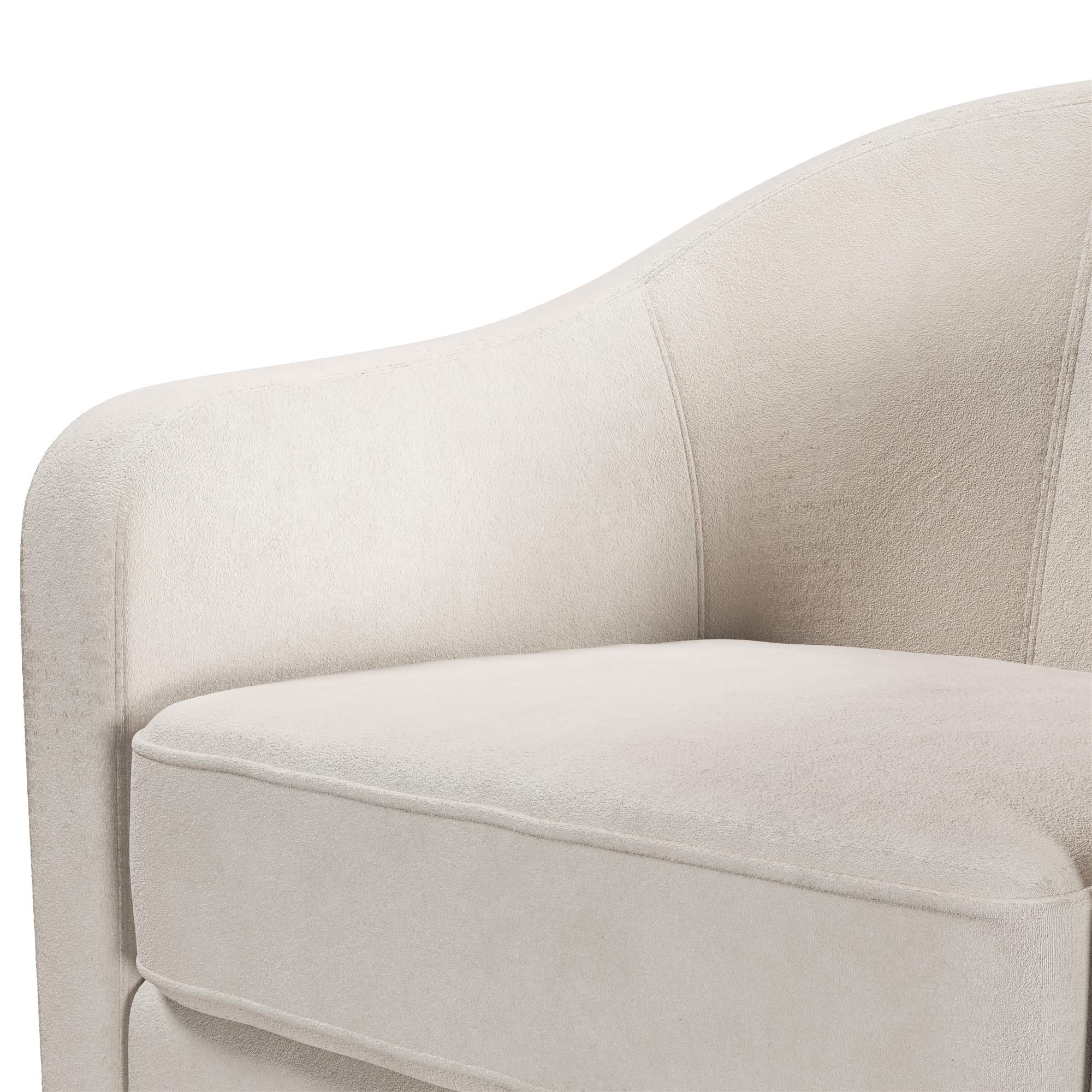 DHP Gentle Swivel Curved Accent Chair, Ivory Velvet