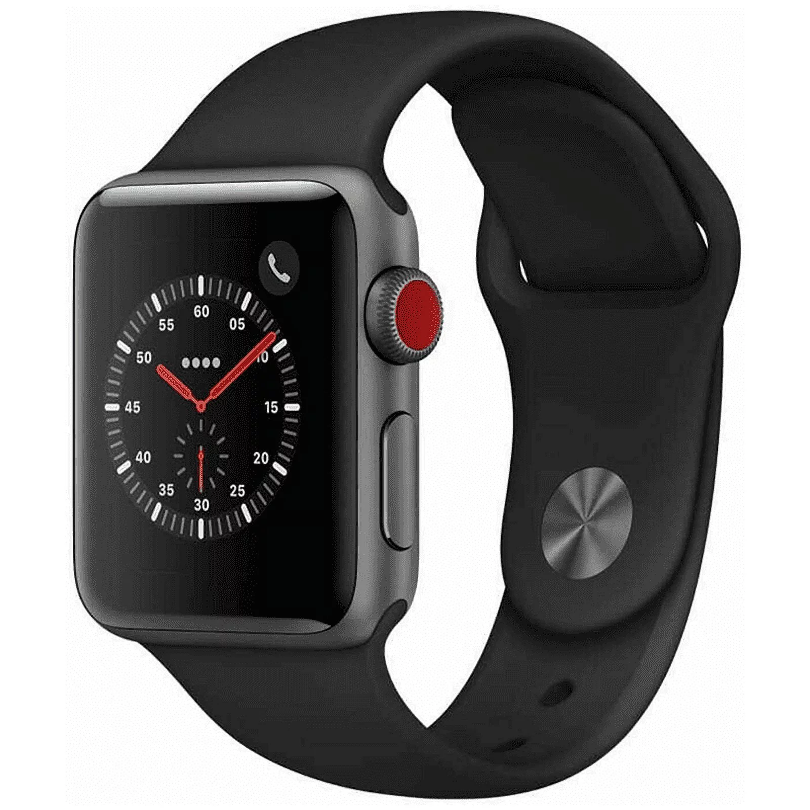 Restored Apple Watch Series 3 38mm GPS + Cellular 4G LTE Space Gray Black Sport Band (Refurbished)