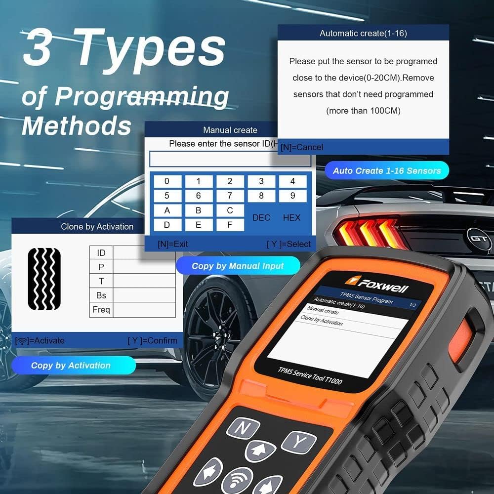 FOXWELL TPMS Sensor Relearn Tool T1000-TPMS Programming Tool with TPMS Sensor Activation