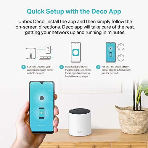 TP-Link Deco X55 AX3000 WiFi 6 Mesh System - Covers up to 6500 Sq.Ft, Replaces Wireless Router and Extender, 3 Gigabit Ports per Unit
