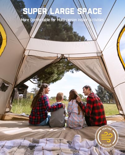 FanttikOutdoor Zeta C8 Air/C10 Air Camping Tent, Lightweight 10 Person Instant Cabin Tent Setup in 60s, 20% Lighter
