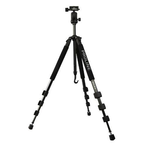 Dolica 65x22 Proline Aluminum Tripod and Ball Head Combo, Supports 17 lbs, Black