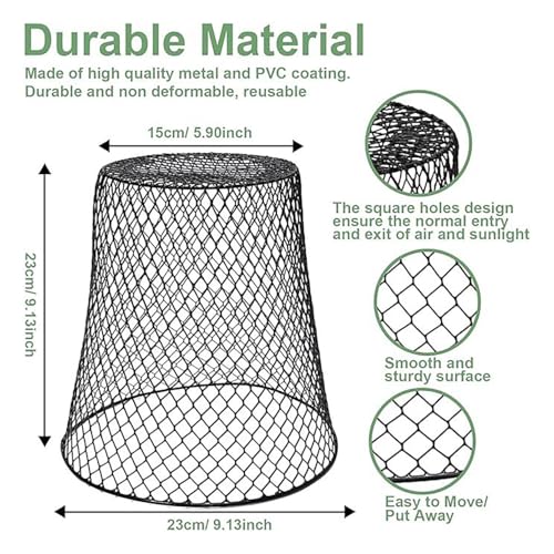 Wire Mesh Round Waste Basket, 9 inch Wide Trash Can Wire Basket