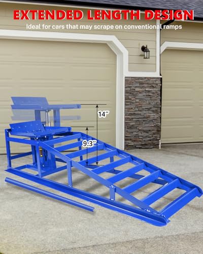 Hydraulic Car Ramps, 5T 11000lbs Low Pro-File Car Lift Service Ramps, Heavy Duty Steel Hydraulic Vehicle Ramps for Car Truck Trailer Garage Repair