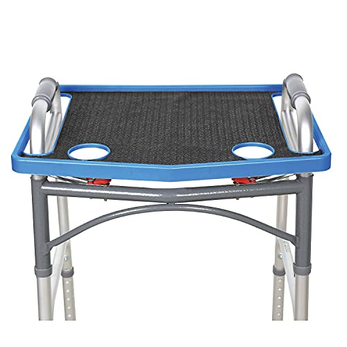 Support Plus Walker Tray Table - Mobility Table Tray for Walker, Non Slip Walker Tray Mat, Walker Accessories Mat, Cup Holder for Walker (21"x16")