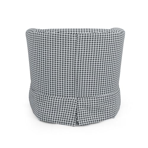 Christopher Knight Home Cecilia Modern Swivel Club Chair, 51 "W x 28 "D x 27 "H, White/Blue Stripe