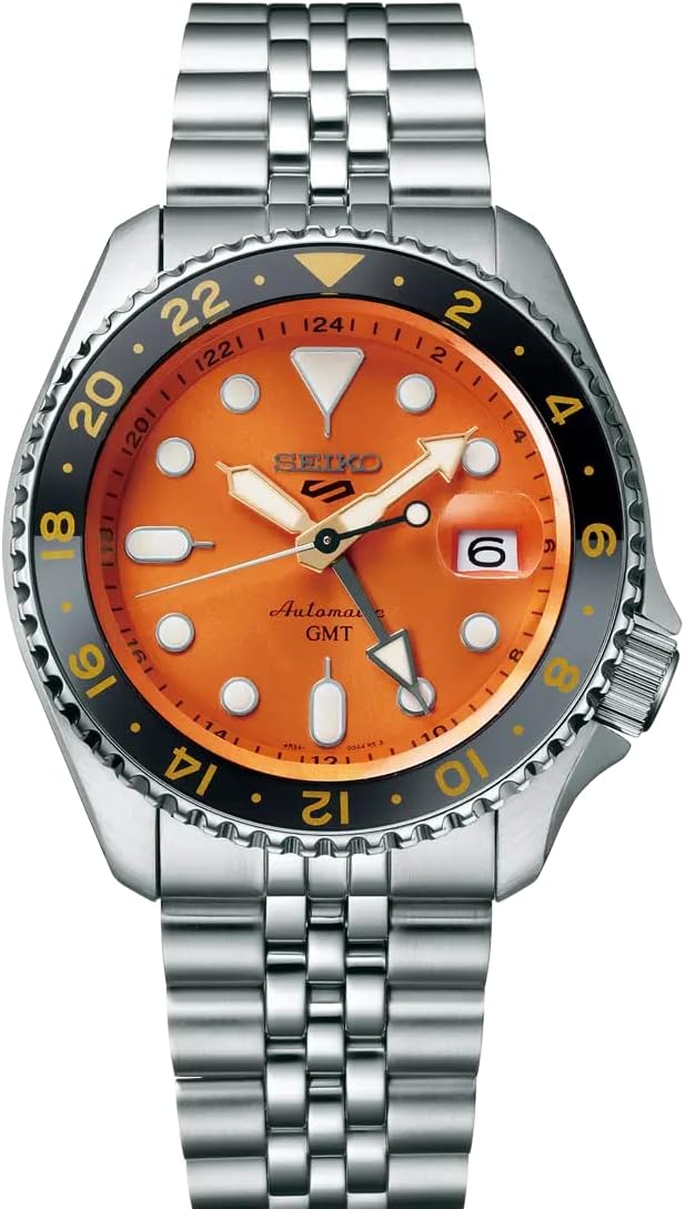 SEIKO 5 Sports GMT Automatic Orange Dial Men's Watch SSK005K1