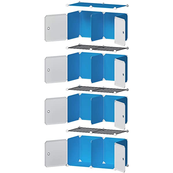 YOZO Cube Storage Organzier Portable Closet Wardrobe Bedroom Dresser (71x14x71 inches) Portable Closet Cube Shelf Armoire Pantry Cabinet, 25 Cubes