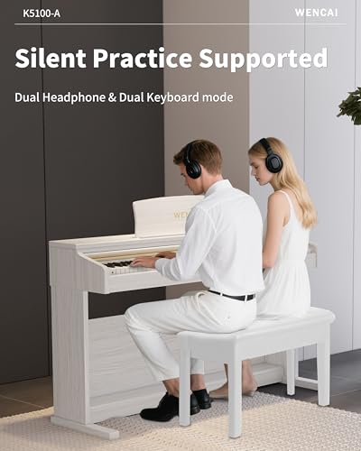 88 Keys Digital Piano Hammer Action Weighted Keyboard Piano, Full Size Upright Electric Piano, Wooden Electronic Piano for Beginner Professional