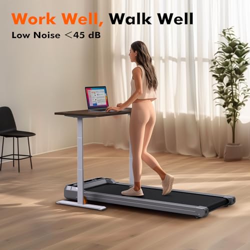Walking Pad Treadmill with Incline - 300lbs Capacity 2.5HP Ultra-Quiet, 3-Levels Incline, Portable Under Desk Treadmill for Home Office Apartment