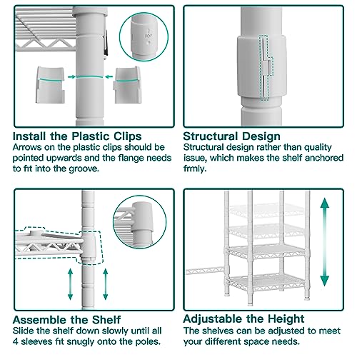 Ulif U7 Over The Washer and Dryer Storage, Laundry Room Heavy-Duty Space Saver with 6 Shelves and 2 Hanger Rods