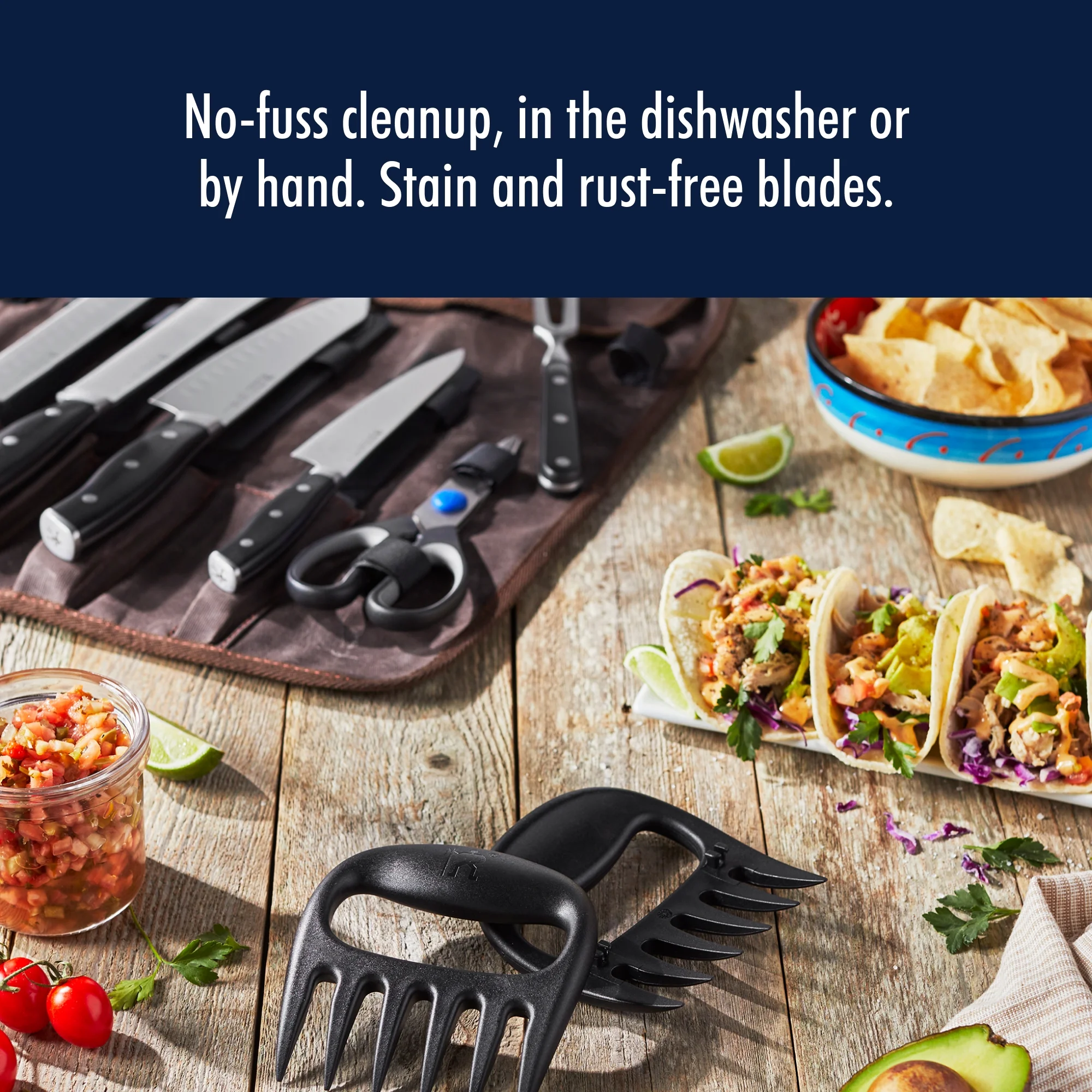 Henckels  Stainless Steel Chefs Knife Set, Satin Brown - 9 Piece