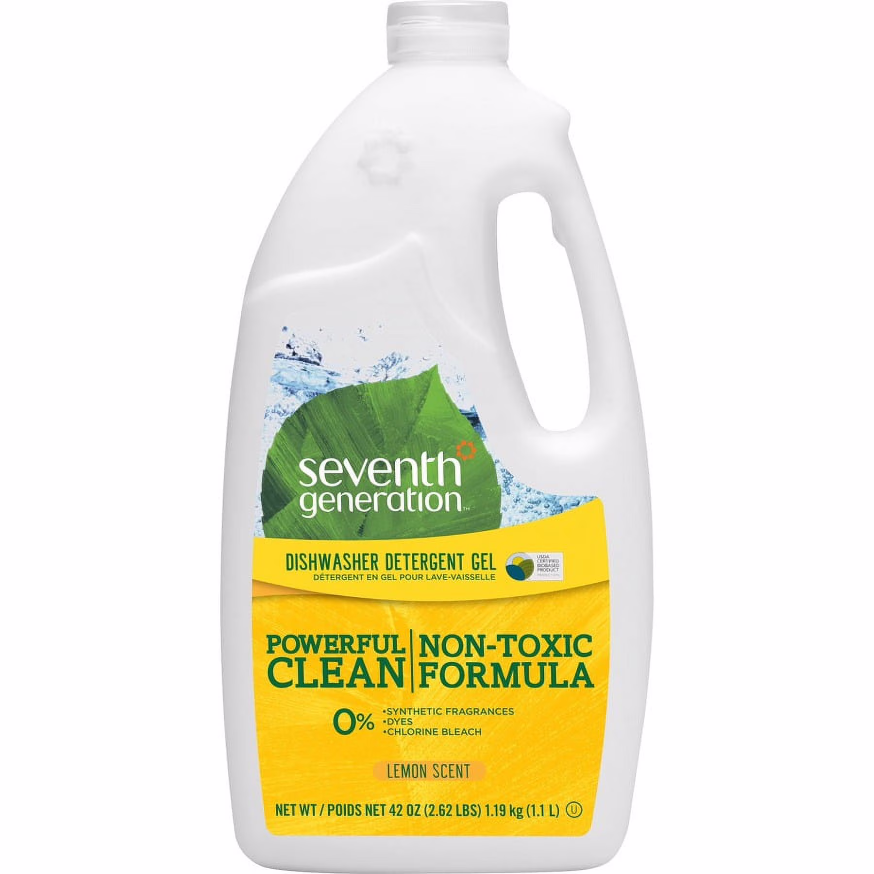 Seventh Generation Dishwasher Detergent - Gel - 42 oz (2.62 lb) - Lemon Scent - 1 Each | Bundle of 5 Each
