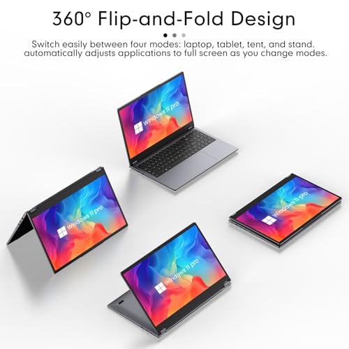EYY 2 in 1 Laptop Computer, 15.6" 16GB DDR4 512GB SSD Touchscreen Notebook, AMD Ryzen R3 3200U(Up to 3.5 GHz), Radeon Vega 3, 1920x1080 FHD Display