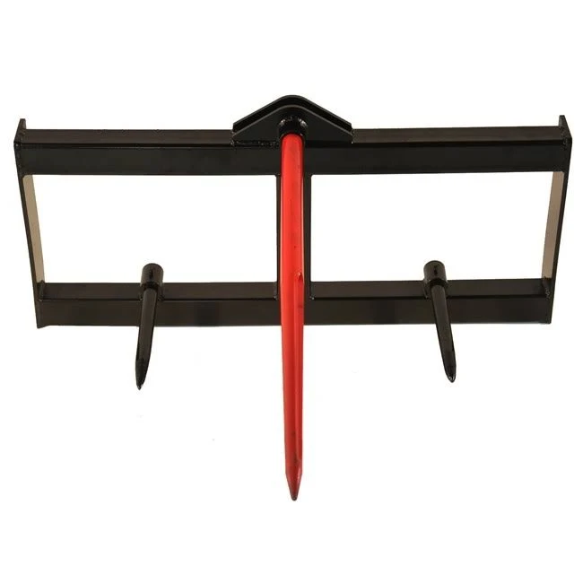 Titan Attachments 49x22 Tractor Hay Spear Attachment 3,000 lb Spike Skid Steer Quick Tach Bobcat
